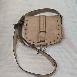 Jessica Simpson Taupe Crossbody Bag with Metal Accents NWT